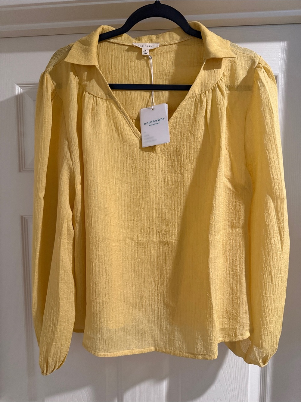 Soft Yellow Peasant Top